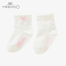 英氏婴儿袜 春夏薄袜 女宝宝短袜蝴蝶结女童袜子183A0234