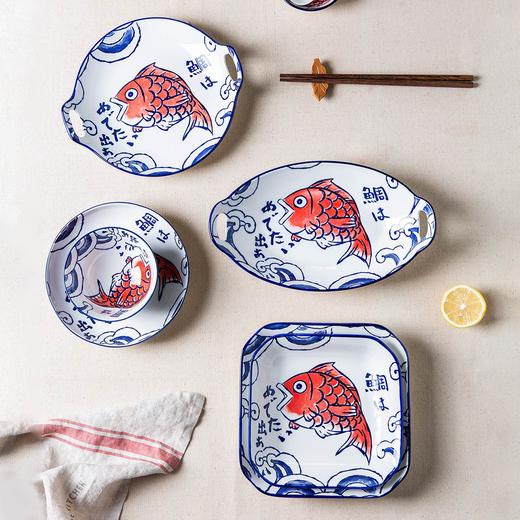 摩登主妇日式鲷鱼碗盘餐具创意网红菜盘鱼盘子家用饭碗汤面碗餐盘 商品图1