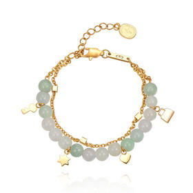 天然翡翠圆珠独角兽手链 Tracey Chen