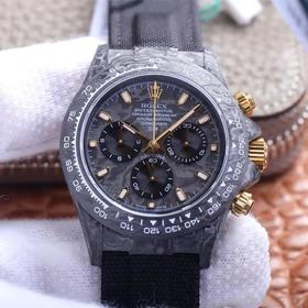 JH劳li士宇宙计时迪通拿系列之碳纤维定制版，尺寸40X13.6mm，男士腕表，绢丝表带，自动机械机芯，密底