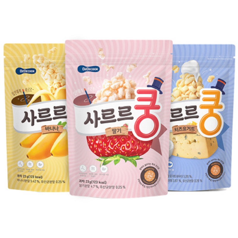 韩国宝宝厨房bebecook益生菌泡芙进口儿童零食品23gJPY带授权招加盟代理
