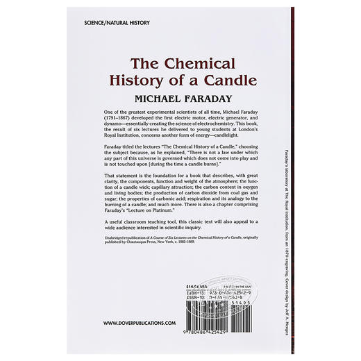 【中商原版】迈克尔·法拉第：蜡烛的故事 英文原版 The Chemical History of a Candle Michael Faraday 化学实验 商品图1