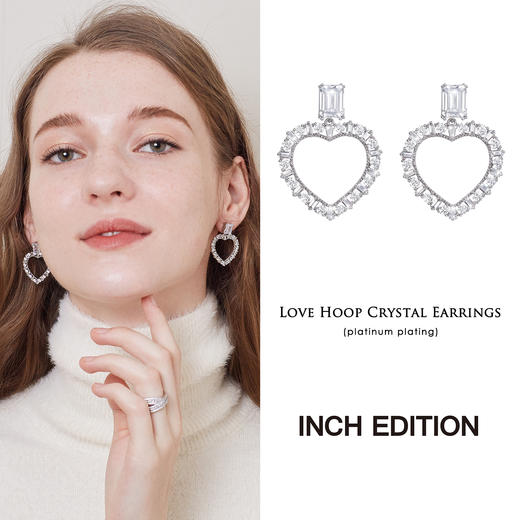 INBA037 爱心环圈水晶耳环｜INCH EDITION 初恋少女系列 商品图6