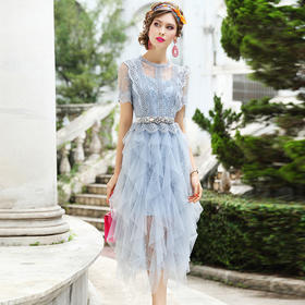 FMY-F20XL31478夏装款减龄时尚显瘦超仙蓬蓬裙不规则裙子