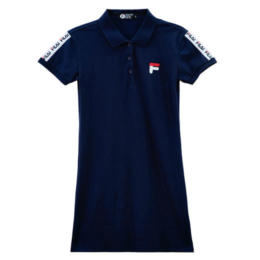 CSK-F328新款珠地棉休闲简约收腰韩版POLO领短袖翻领连衣裙 商品图4