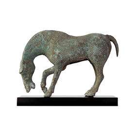 青铜饮水马加托仿古马铜马马到成功生肖马软装饰品