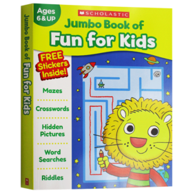 学乐儿童趣味练习册 英文原版教材 Jumbo Book of Fun for Kids Workbook 儿童贴纸活动手册 英文版 进口原版英语书籍