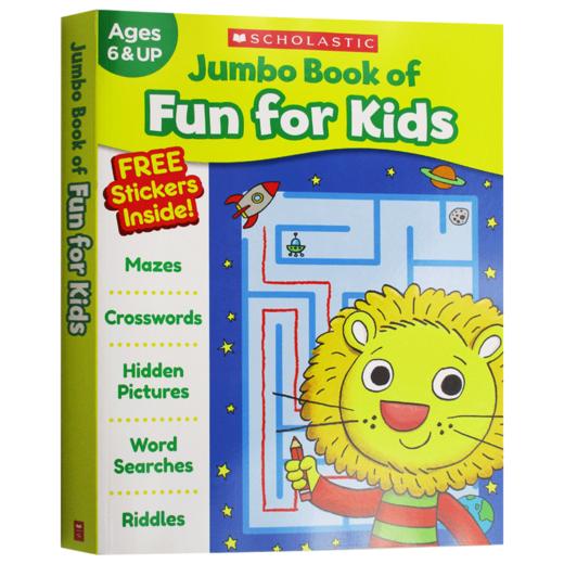 学乐儿童趣味练习册 英文原版教材 Jumbo Book of Fun for Kids Workbook 儿童贴纸活动手册 英文版 进口原版英语书籍 商品图0