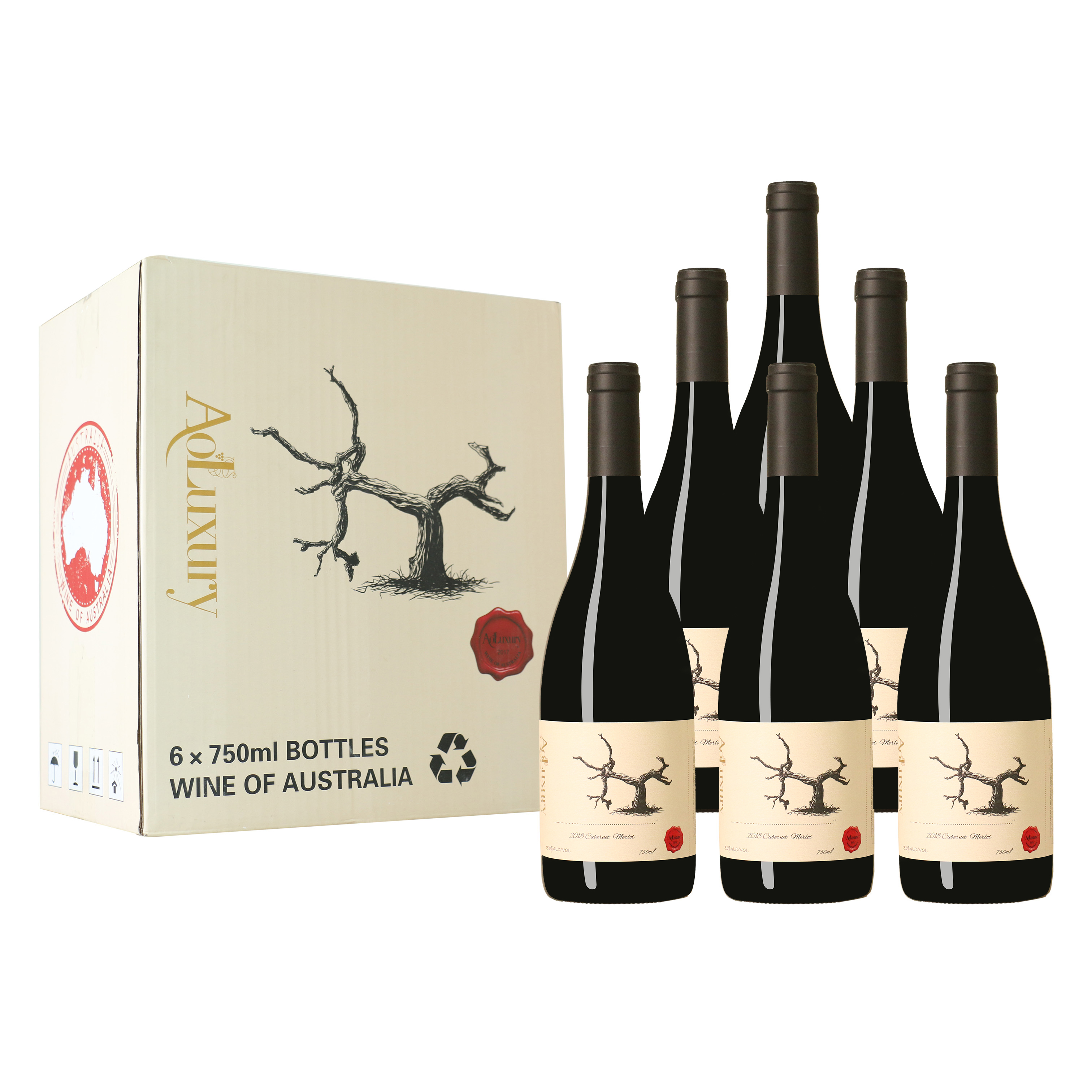 澳奢之树赤霞珠梅洛干红葡萄酒