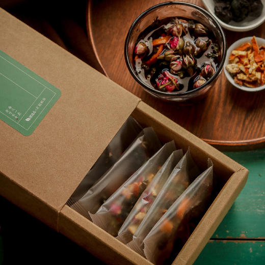 乌梅瑰荷茶 | 一盒11袋。五种植物。玫瑰薄荷橘皮乌梅桑葚代用组合花茶 商品图3