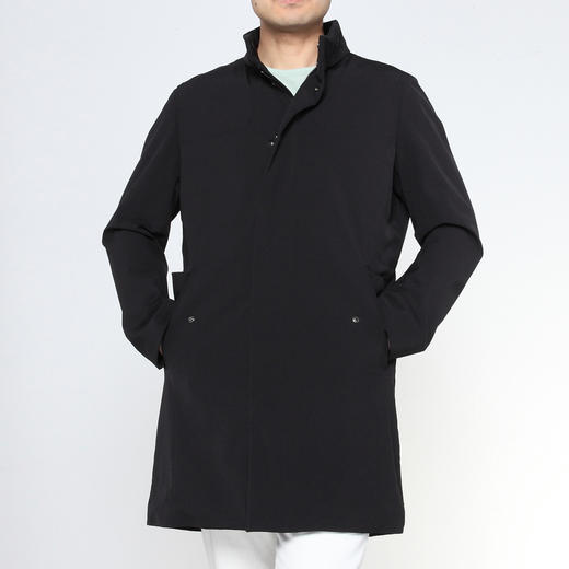 Marco Azzali 黑色立领风衣 Y5112200 商品图0