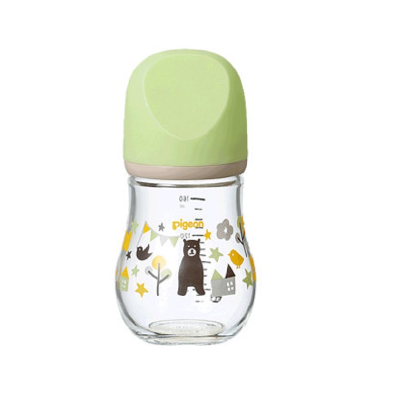 日本贝亲自然实感宽口径臻宝奶瓶160ml(绿色熊)00372JPY带授权招加盟代理