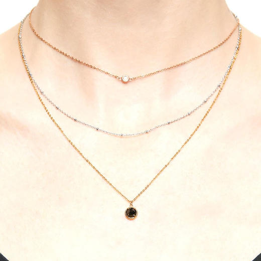 天然墨翡翠钻石三色项链 Tracey Chen 商品图3