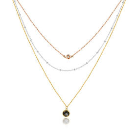 天然墨翡翠钻石三色项链 Tracey Chen