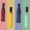 【雨伞】。纯色8骨三折黑胶自动雨伞 广告促销全自动黑胶伞 商品缩略图0