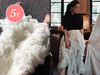 蕾丝针织瀑布鸵鸟裙 商品缩略图0