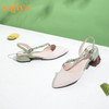 Safiya索菲娅春款绒面羊皮浅口尖头粗跟单鞋女鞋SF01114097 商品缩略图1