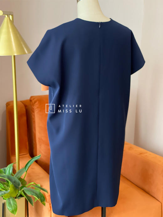 AtelierMissLu— “大可爱小放飞” 蓝橘撞色大蝴蝶结俏皮登山度假宽松连身裙 / 0000611 商品图7