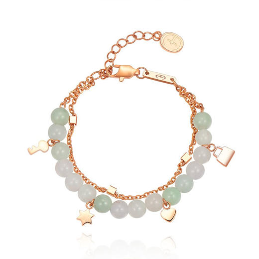 天然翡翠圆珠独角兽手链 Tracey Chen 商品图2