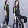 WZNH-WQ89919夏季休闲时尚显瘦两件套彩色螺纹宽松套装 商品缩略图3