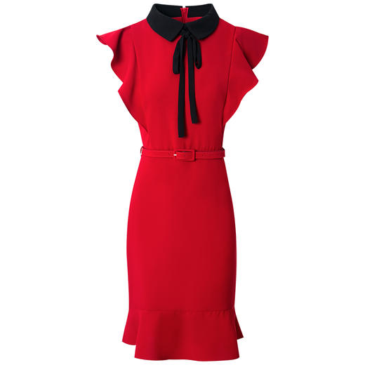 FMY-F20XL30489纯色短袖2020夏装轻熟风气质收腰显瘦中长款鱼尾裙 商品图2