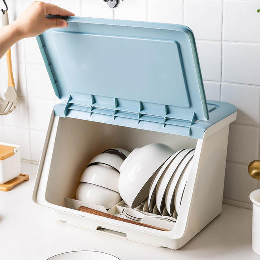 摩登主妇厨房碗架碗筷收纳盒放碗碟沥水装碗箱餐盘置物架家用碗柜 商品图0