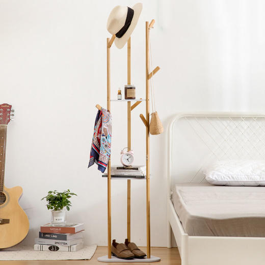 ZP新款家用落地式实木客厅卧室创意衣帽架TZF 商品图1