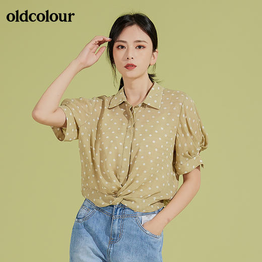 oldcolour短袖小波点衬衫女BM21011079 商品图2