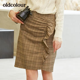 oldcolour商场新款格子短裙女裙时尚包臀裙女