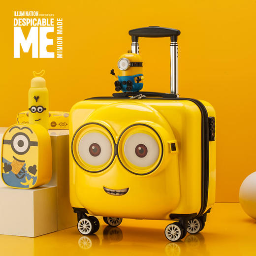 小黄人儿童行李箱拉杆箱女小黄人20寸男卡通万向轮密码旅行箱 商品图3