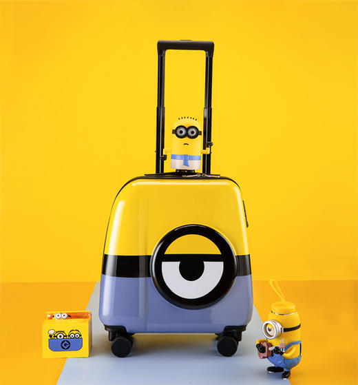 【新】小黄人儿童行李箱拉杆箱可坐登机箱小型20寸密码箱XHR 商品图0