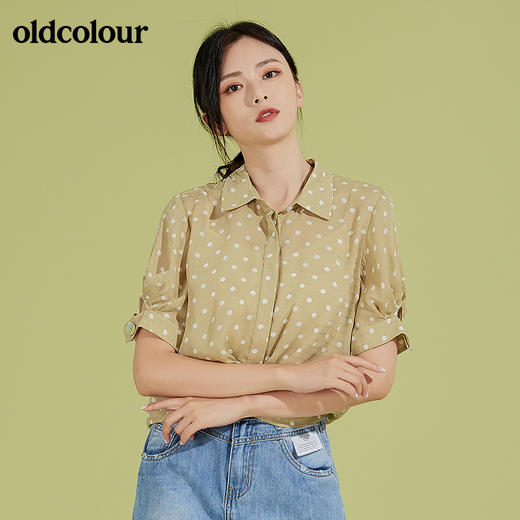 oldcolour短袖小波点衬衫女BM21011079 商品图3