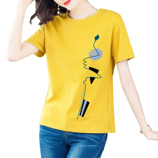 TZFFS新款韩版时尚气质宽松印花短袖T恤TZF 商品图4