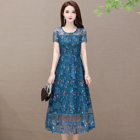 YW-XQD-YMJ06B新款修身时尚收腰阔太太气质高贵蕾丝连衣裙