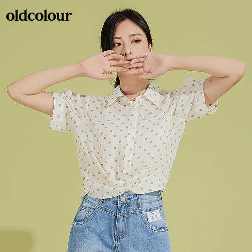 oldcolour短袖小波点衬衫女BM21011079 商品图0