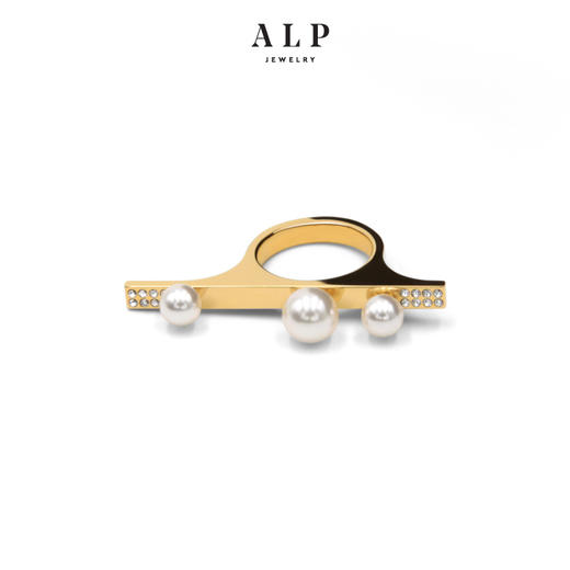 ALPJEWELRY 个性珍珠  金戒指食指戒  优雅知性 商品图6