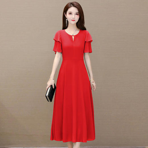 YWE-SDBX-A02气质减龄高贵阔太太连衣裙 商品图3