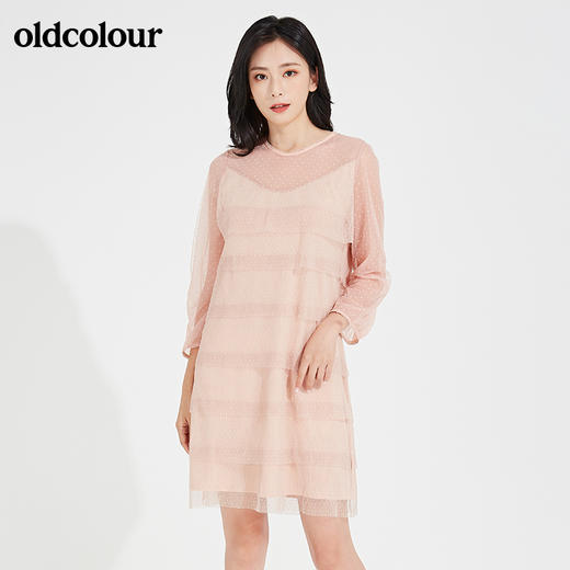 oldcolour春秋时尚波点优雅气质甜美长袖连衣裙GL31103868 商品图1