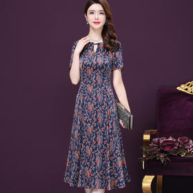 WXY-068Z杭州真丝2020新款夏复古洋气显年轻碎花A字裙