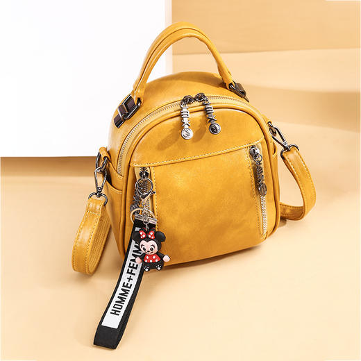 YL-7051新款软PU女包韩版复古宽肩带通勤三用斜挎包 商品图3