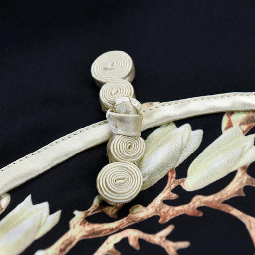 JC-32809真丝桑蚕丝印花旗袍复古上衣 商品图3