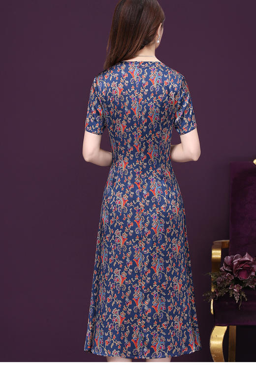 WXY-068Z杭州真丝2020新款夏复古洋气显年轻碎花A字裙 商品图1