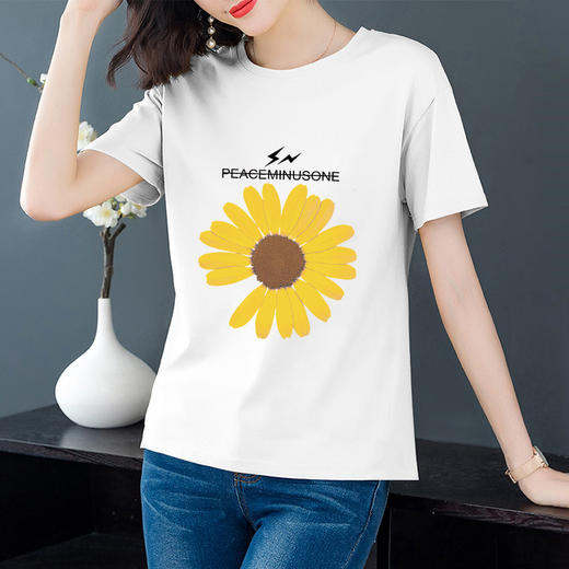 TZFFS新款韩版时尚气质宽松印花短袖T恤TZF 商品图2