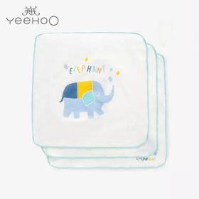 英氏婴儿新生儿擦口水巾纱布洗脸巾男女宝宝手帕3件装181B0342 181B0347