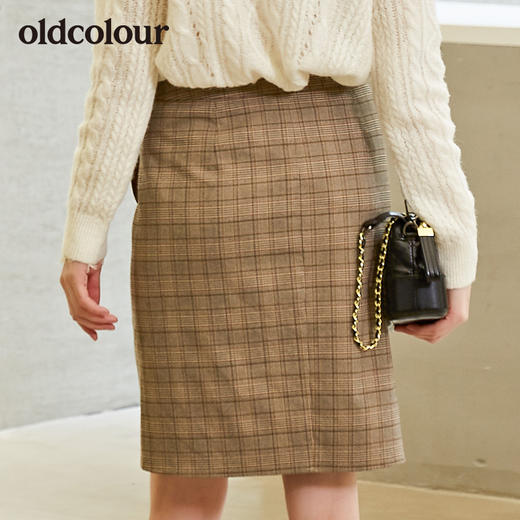 oldcolour商场新款格子短裙女裙时尚包臀裙女 商品图3