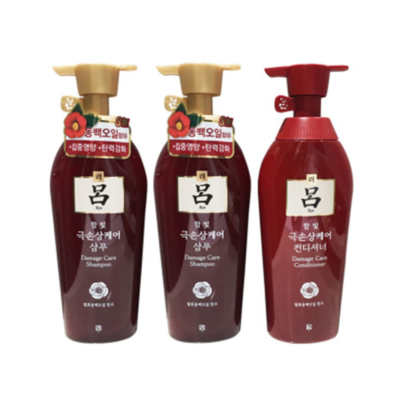 韩国吕RYO红吕洗发水500ml*2+护发素500ml*1套装 韩国直邮JPY带授权招加盟代理