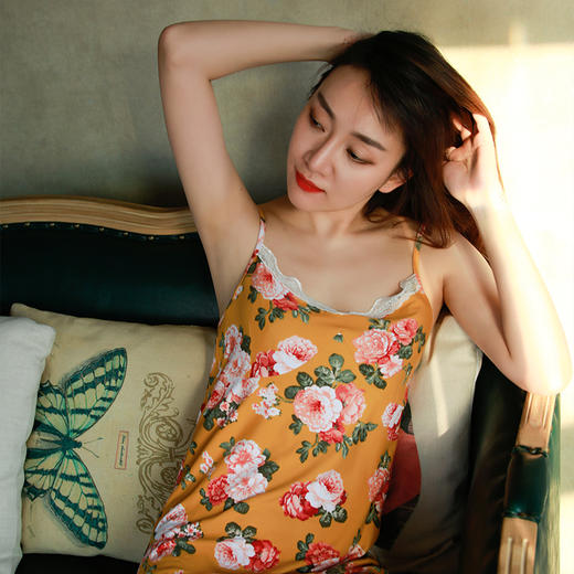 【不退不换】蕾丝印花吊带裙 商品图0