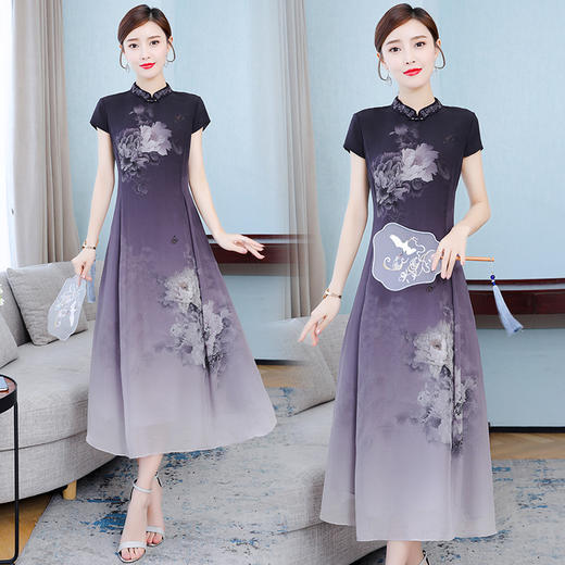 XFFS-9303新款旗袍连衣裙夏季中国民族风裙子 商品图1