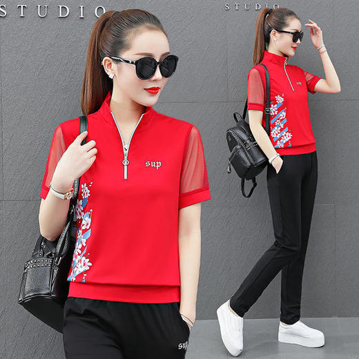 SP-CMT8-259新款时尚潮流洋气印花休闲运动套装 商品图0