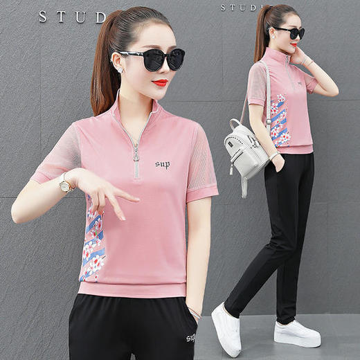 SP-CMT8-259新款时尚潮流洋气印花休闲运动套装 商品图1
